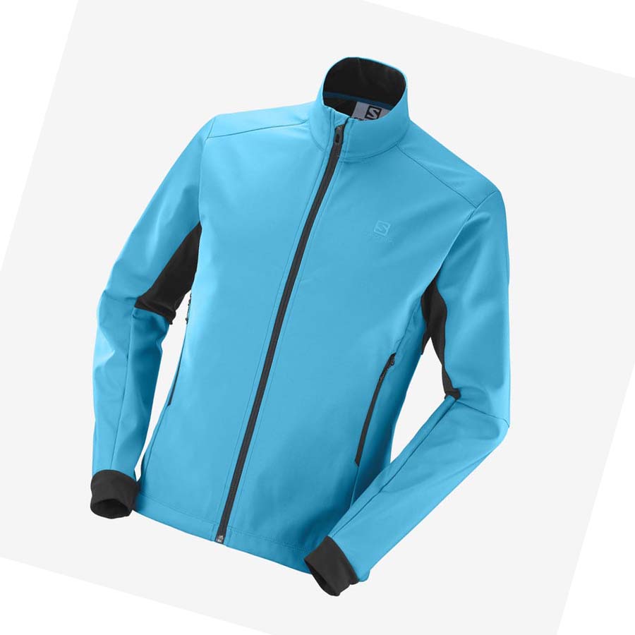 Salomon AGILE SOFTSHELL Kabát Férfi Kék | HU 2367MQZ